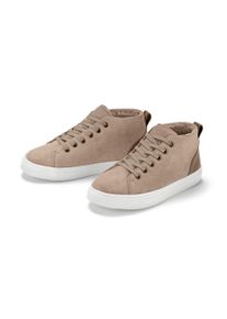 Tchibo - Buty typu sneakers ze sk&oacute;ry welurowej z wyści&oacute;łką - dla pań - rozmiar 41 - kolor: biały/beżowy