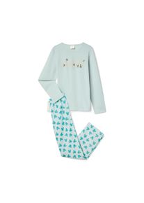 Tchibo - Dziecięca piżama flanelowa &bdquo;Mickey i przyjaciele&rdquo; - kobieta - rozmiar 122/128 - kolor: beżowy/biały