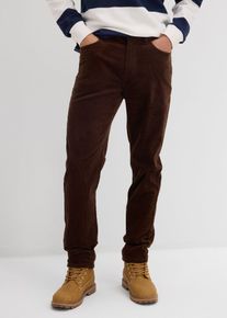 Pantaloni in velluto elasticizzato dal taglio comfort slim fit, Marrone, Taglia 56, bonprix
