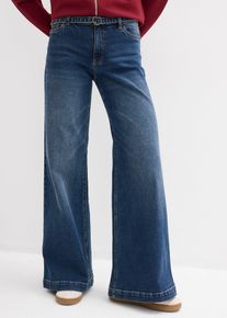 Jeans wide leg lunghi vita media, Blu, Taglia 44, bonprix