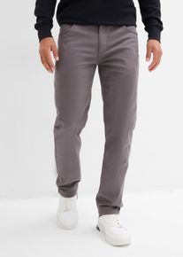 Pantaloni termici elasticizzati con fodera in flanella straight regular fit, Grigio, Taglia 46, bonprix