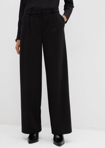 Pantaloni con pinces in misto viscosa, Nero, Taglia 48, bonprix