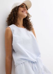 Top in puro cotone, Blu, Taglia 52, bonprix