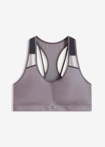 Reggiseno sportivo leggermente lucido con sostegno medio, Grigio, Taglia 75D, bonprix