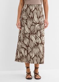 Gonna in jersey di cotone biologico elasticizzato, Marrone, Taglia 50/52 (L), bonprix