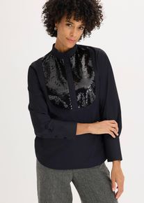 Tunica con paillettes, Nero, Taglia 56, bonprix