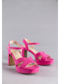 High-Heel-Sandalette ANISTON SHOES, Damen, Gr. 37, Synthetik, pink, Textil, Schuhe High-Heel-Sandalette, Sommerschuh, Abendsandale, Plateau