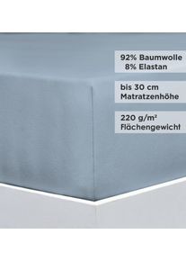 Bettlaken Florella "DECADE Jersey Elastan, 92% Baumwolle", jade, 1 Stk., Jersey, 90-100x200-220 30cm, Jersey, Obermaterial: 92% Baumwolle CO. 8% Elasthan EL., Bettlaken, Bettlaken