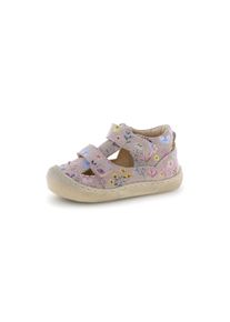 Lauflernschuh Naturino, M&auml;dchen, Gr. 22, rosa, beige, Veloursleder, gebl&uuml;mt, Schuhe Lauflernschuh, Babyschuh mit Print, Gr&ouml;&szlig;enschablone zum Download