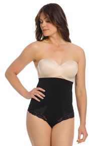 Shapingstring MAGIC BODYFASHION "Super Control Hi-Thong", Damen, Gr. M, schwarz, Obermaterial: 85% Polyamid, 15% Elasthan, figurbetont, Unterhosen Shapingstring, mit eleganter, weicher Spitze
