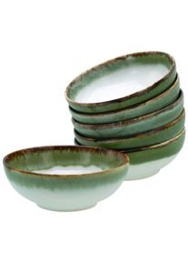 Schale Creatable "Cascade, Smoothie Bowl, &Oslash; 16,5 cm 6-tlg", gr&uuml;n, &Oslash;:16cm, Steinzeug, Sch&uuml;sseln, Schale, Rekativglasur, Healthy Food
