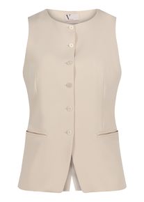 Longweste Vera Mont "Longweste mit Knopfleiste", Damen, Gr. 44, champagne sorbet, Obermaterial: 96% Polyester PES. 4% Elasthan EL., Westen Longweste