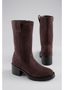 Stiefel ANISTON SHOES, Damen, Gr. 39, Textil, Normalschaft, braun (dunkelbraun), Velourslederimitat, Basic, Schuhe Stiefel, Klassik-Boots mit Innen-Rei&szlig;verschluss, Topseller
