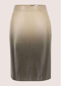 Madeleine Mode Sommerrock MADELEINE "Lederrock Eleganter Rock aus Leder-Imitat", Damen, Gr. 48, beige (beige, bleigrau), Obermaterial: 100% Polyester PES., Modern, R&ouml;cke Sommerrock
