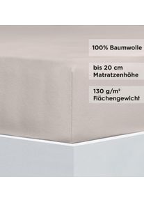 Bettlaken Florella "SOLIT Jersey, 100% Baumwolle", silber, B:180cm, Jersey, Obermaterial: 100% Baumwolle CO., Bettlaken, Bettlaken