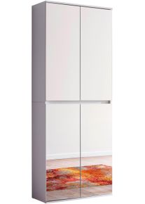 Garderobenschrank Home Affaire "Malcesine", wei&szlig;, B:74cm H:191cm T:34cm, Holzwerkstoff, Schr&auml;nke, Garderobenschrank, Garderobenschrank mit 4 T&uuml;ren - (B/T/H) 74/34/191 cm
