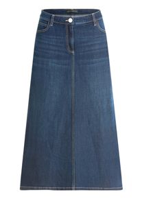 Jeansrock Betty Barclay "Jeansrock mit Waschung", Damen, Gr. 42, blau (dunkelblau denim), Einsatz: 70% Baumwolle CO. 23% Polyester PES. 4% Lyocell monocel(R) CLY monocel. 3% Elasthan EL., R&ouml;cke Jeansrock