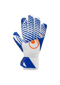 Torwarthandschuhe Uhlsport "Torwarthandschuhe FM Soft Advanced Kids", Kinder, Gr. 3, wei&szlig;, royal, fluo orange, Obermaterial: 81% Gummi rubber. 13% Polyester PES. 6% Nylon NY., Handschuhe Torwarthandschuhe