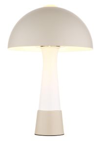 Globo LIGHTING Tischleuchte "MERLIN", beige (sandfarben matt), &Oslash; 25cm H: 36,5cm, 1 Stk., Leuchten, Tischlampe mit Pilzschirm, Design, Wohnzimmer, Schlafzimmer, Pilzlampe, Tischleuchte