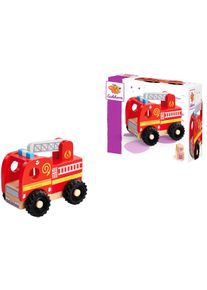 Spielzeug-Feuerwehr Eichhorn "Feuerwehr zum Schieben", bunt, Spielzeugfahrzeuge, KinderT:10cm, Holz, Spielzeug-Feuerwehr, T:10cm
