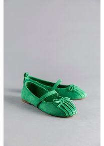 Ballerina ANISTON SHOES, Damen, Gr. 38, gr&uuml;n, Textil, Veloursleder, Schuhe Ballerina, Riemchenballerina, Schlupfschuh, Loafer, Slipper