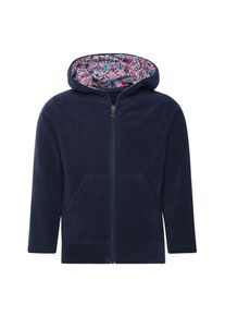 Sweatjacke TRIGEMA "TRIGEMA Fleecejacke mit Kapuze", M&auml;dchen, Gr. 104, blau (navy), Single Jersey, 100% Polyester, Basic, ohne Ausschnitt, Sweatjacken Sweatjacke