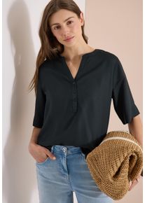 Kurzarmbluse Cecil, Damen, Gr. XL (44), palm breeze gr&uuml;n, Web, Obermaterial: 100% Viskose, unifarben, regular fit normal, Rundhals, Blusen Kurzarmbluse, mit Knopfleiste