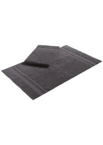 Badematte OTTO HOME "Vanessa, 2 tlg. Hotelmatten-Set, 50x70cm" Gr. 2, grau (anthrazit), H:4mm, Baumwolle, Badematten, Badematte, 2-teiliges Set, einfarbig, Badematten Set, Bord&uuml;re, 100% Baumwolle