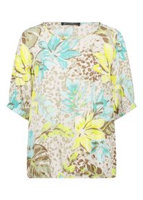 Schlupfbluse Betty Barclay "Schlupfbluse mit Cut-Outs", Damen, Gr. 40, bunt (beige, gelb), Obermaterial: 100% Viskose CV., Blusen Schlupfbluse