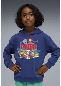 Kapuzensweatshirt Puma "X PAW PATROL GRAPHIC HOODIE TR", Jungen, Gr. 98, blau jewel, Sweatware, Obermaterial: 68% Baumwolle, 32% Polyester, bedruckt, regular fit normal, angesetztes B&uuml;ndchen, Sweatshirts Kapuzensweatshirt, f&uuml;r Kinder, Regular Fit, mit Kapuze, mit K&auml;ngurutasche