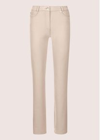 Madeleine Mode Regular-fit-Jeans MADELEINE "Denimhose Schmale Jeans im Five-Pocket-Style", Damen, Gr. 46, N + K Gr, grau (kiesel), Obermaterial: 95% Baumwolle CO. 5% Elasthan EL., Modern, Jeans Regular-fit-Jeans, Mit "M"-Stickerei auf der Ges&auml;&szlig;tasche