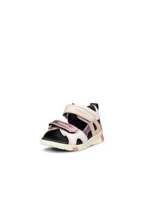 Lauflernschuh Ecco "MINI STRIDE SANDAL", M&auml;dchen, Gr. 25, rosa (wei&szlig;, rosa), Leder, Schuhe Lauflernschuh, Sandale, Sommerschuh, Urlaubschuh mit Klettverschl&uuml;ssen