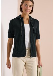 Sweatjacke Cecil, Damen, Gr. XS (36), palm breeze gr&uuml;n, Sweatware, Obermaterial: 50% Baumwolle, 50% Modal, unifarben, normal h&uuml;ftbedeckend, Rundhals, B&uuml;ndchen, Sweatjacken Sweatjacke, mit Hoodie und Zipper