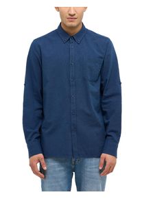 Langarmhemd Mustang "Herren Style Rawlins", Herren, Gr. 3XL, US-Gr&ouml;&szlig;en, blau 12867, Twill, 100% Baumwolle, unifarben, slim fit, Hemden Langarmhemd