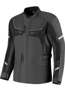 Rusty Stitches Luke, textile jacket waterproof , color: Dark Grey/Black , size: M