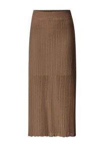 Strickrock RICHROYAL, Damen, Gr. XS, braun, Strick, Obermaterial: 100% Baumwolle, unifarben, regular fit lang, R&ouml;cke Strickrock, Regular fit mit elastischem Bund