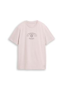 Kurzarmshirt Tom Tailor, Jungen, Gr. 128, rosa (dusty grauish lila), Single Jersey, Obermaterial: 100% Baumwolle, bedruckt, regular fit h&uuml;ftlang, Rundhals, abgesteppte Kante, Shirts Kurzarmshirt, Sommershirt mit Print/f&uuml;r Boys