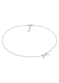 Kette mit Anh&auml;nger Elli "Halskette Schleife Choker Romantik 925 Sterling Silber" Gr. 36, silber, Halsketten, Damen, ohne Stein, Silber 925 (Sterlingsilber), Kette mit Anh&auml;nger