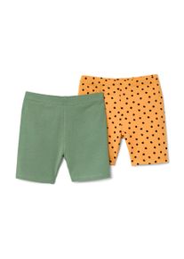 Tchibo - 2 gyermek ker&eacute;kp&aacute;ros leggings - Gyerek - m&eacute;ret 158/164 - fekete/p&ouml;tty&ouml;s