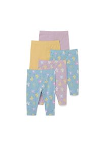 Tchibo - 5 gyerekleggings - kisgyerek - m&eacute;ret 98/104 - k&eacute;k/mint&aacute;s