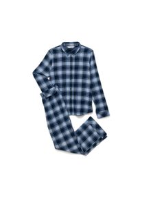 Tchibo - Flanel pizsama - nő - m&eacute;ret 40 - k&eacute;k/kock&aacute;s