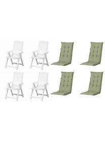 Gardenson , Gr&uuml;n, Wei&szlig; , Kunststoff, Textil , 44x111x50 cm , klappbar, wetterfest, wetterbest&auml;ndig, UV-best&auml;ndig ,