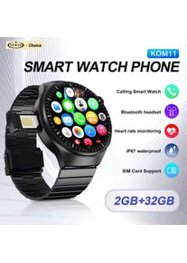 SERVO KOM11 4G LTE Smart Watch Phone Waterproof Android OS 2GB+32GB Heart Rate Face Unlcok WiFi GPS Smartphones One SIM Standby
