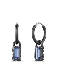 Paar Creolen Kuzzoi "Ohrringe Creolen mit Kristallen von Swarovski(R) Blau 925 Sterling Silber" Gr. 22, blau, Ohrringe, Damen, Silber 925 (Sterlingsilber), Paar Creolen