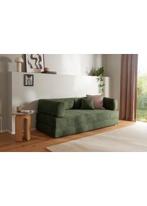 Schlafsofa HOMSY BY ANA JOHNSON "Folda Dauerschl&auml;fer, B: 206 cm, Liegefl. 181x198 cm", gr&uuml;n, B:206cm H:72cm T:94cm, Sofas, Schlafsofa, mit Bett-/Schlaffunktion, inkl. 1x Zierkissen, Tonnentaschenfederkern