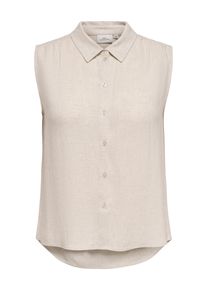 Blusentop Only CARMAKOMA "CARSIESTA S/L LINEN BL SHIRT PNT NOOS", Damen, Gr. 52, beige (moonbeam), Web, Obermaterial: 80% Viskose, 20% Leinen, unifarben, regular fit normal, Blusen Blusentop, Viskosemischung, regular fit, mit Leinen