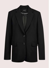 Madeleine Mode Jackenblazer MADELEINE "Blazer Eleganter Einreiher mit Reverskragen", Damen, Gr. 44, schwarz, Obermaterial: 47% Polyester PES. 47% Viskose CV. 6% Elasthan EL., Modern, Blazer Jackenblazer