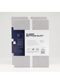 Bettlaken Florella "CLASSIC glatt, 100% Baumwolle", platin, B:155cm L:255cm, Renforc&eacute;, Obermaterial: 100% Baumwolle CO., Bettlaken, Bettlaken
