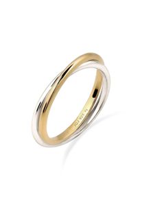 Silberring Elli "Ring Wickelring Bicolor 925 Sterling Silber vergoldet" Gr. 52, bunt (zweifarbig), Fingerringe, Damen, 52, Silber 925 (Sterlingsilber), Silberring