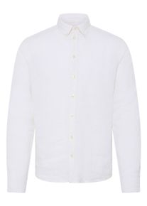Langarmhemd Casual Friday "Langarmhemd CFAnton", Herren, Gr. XL, N-Gr, wei&szlig; (snow wei&szlig; melange), Obermaterial: 100% Leinen LI., Hemden Langarmhemd